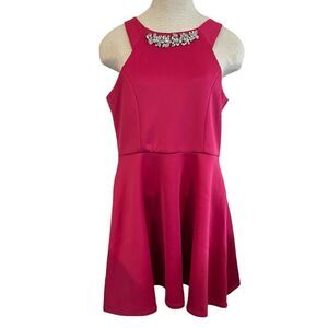 Hot pink sleeveless mini above knee dress size juniors 13